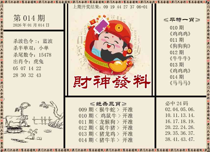 014期财神发料[图]