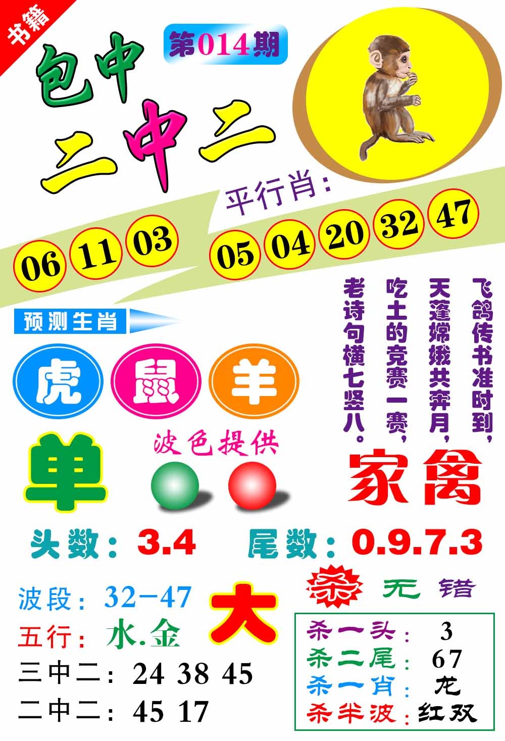 014期澳门预测生肖[图]