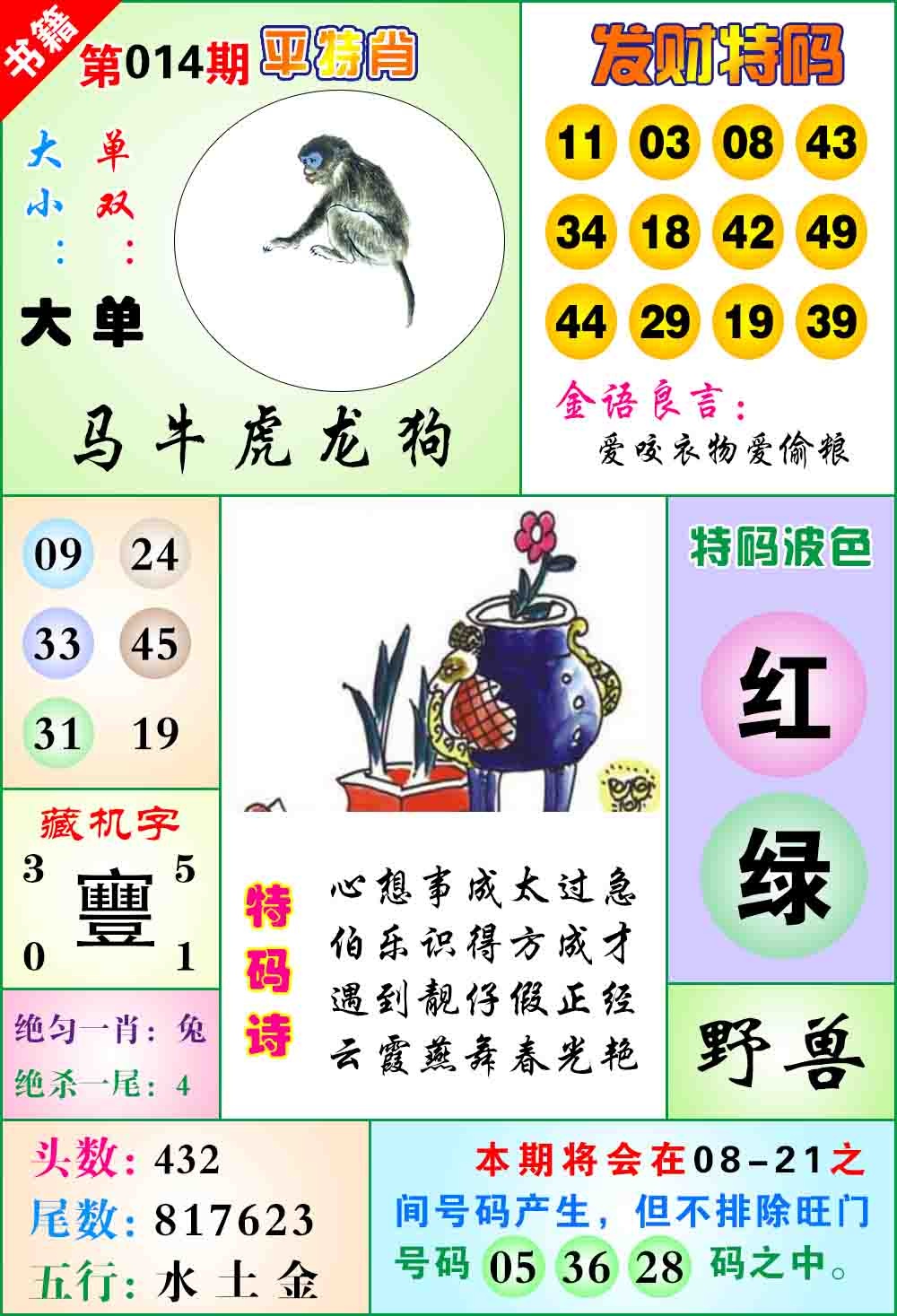 014期澳门天王宝典[图]