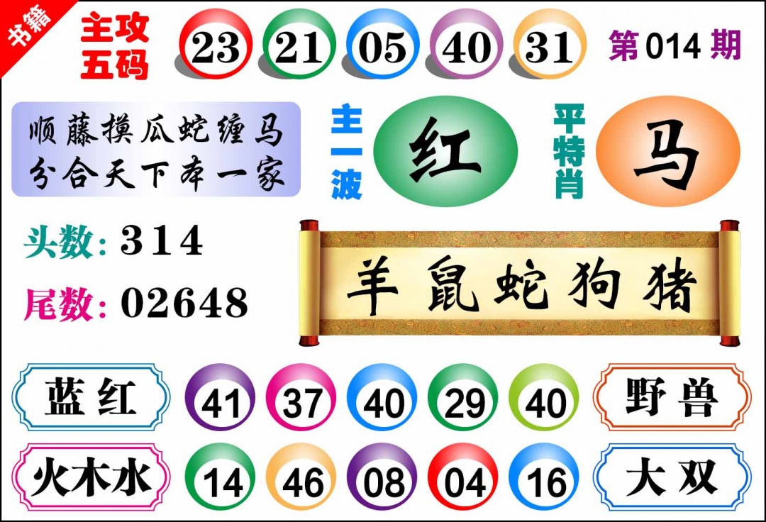 014期澳门主攻五码[图]