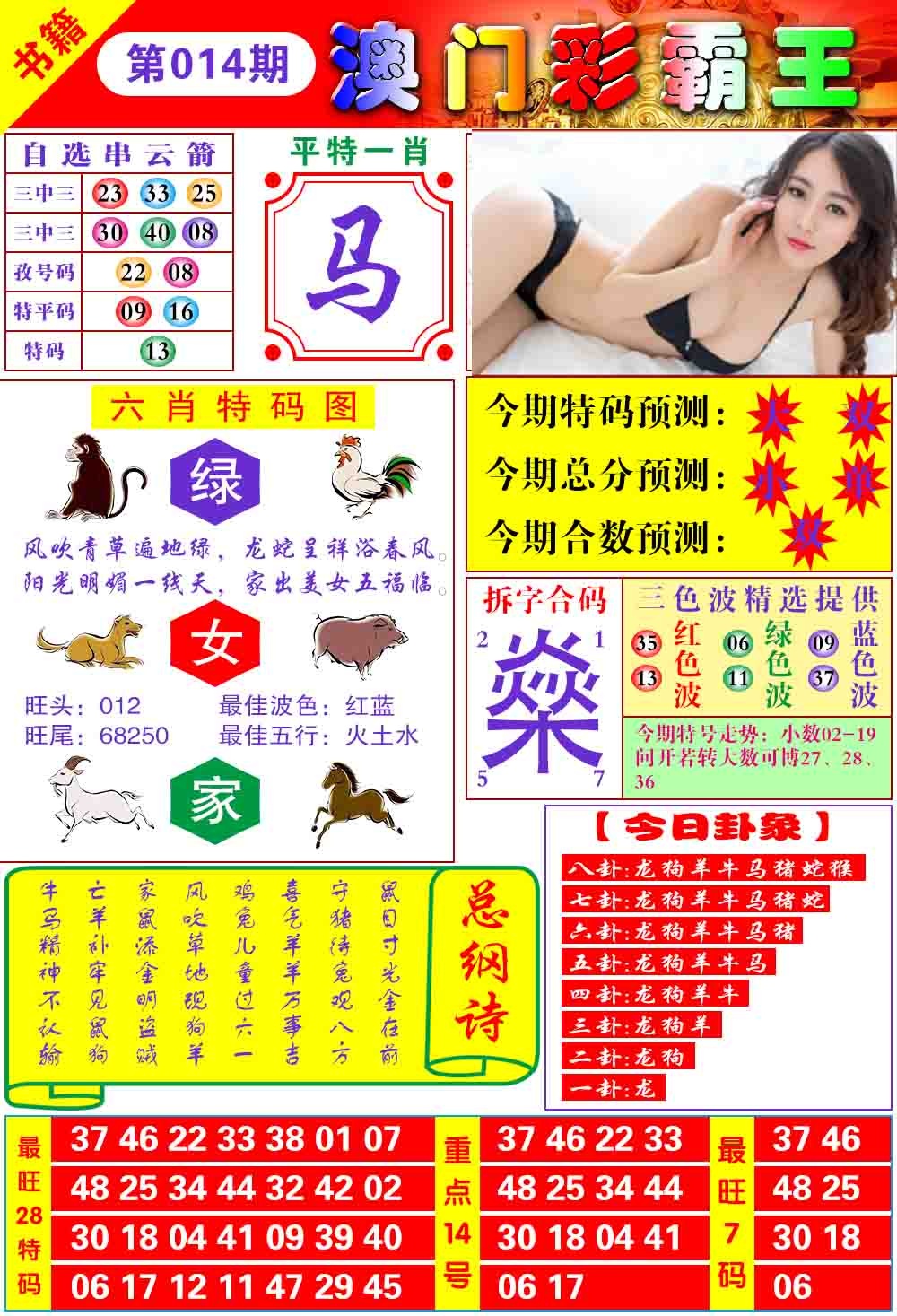 014期澳门彩霸王[图]