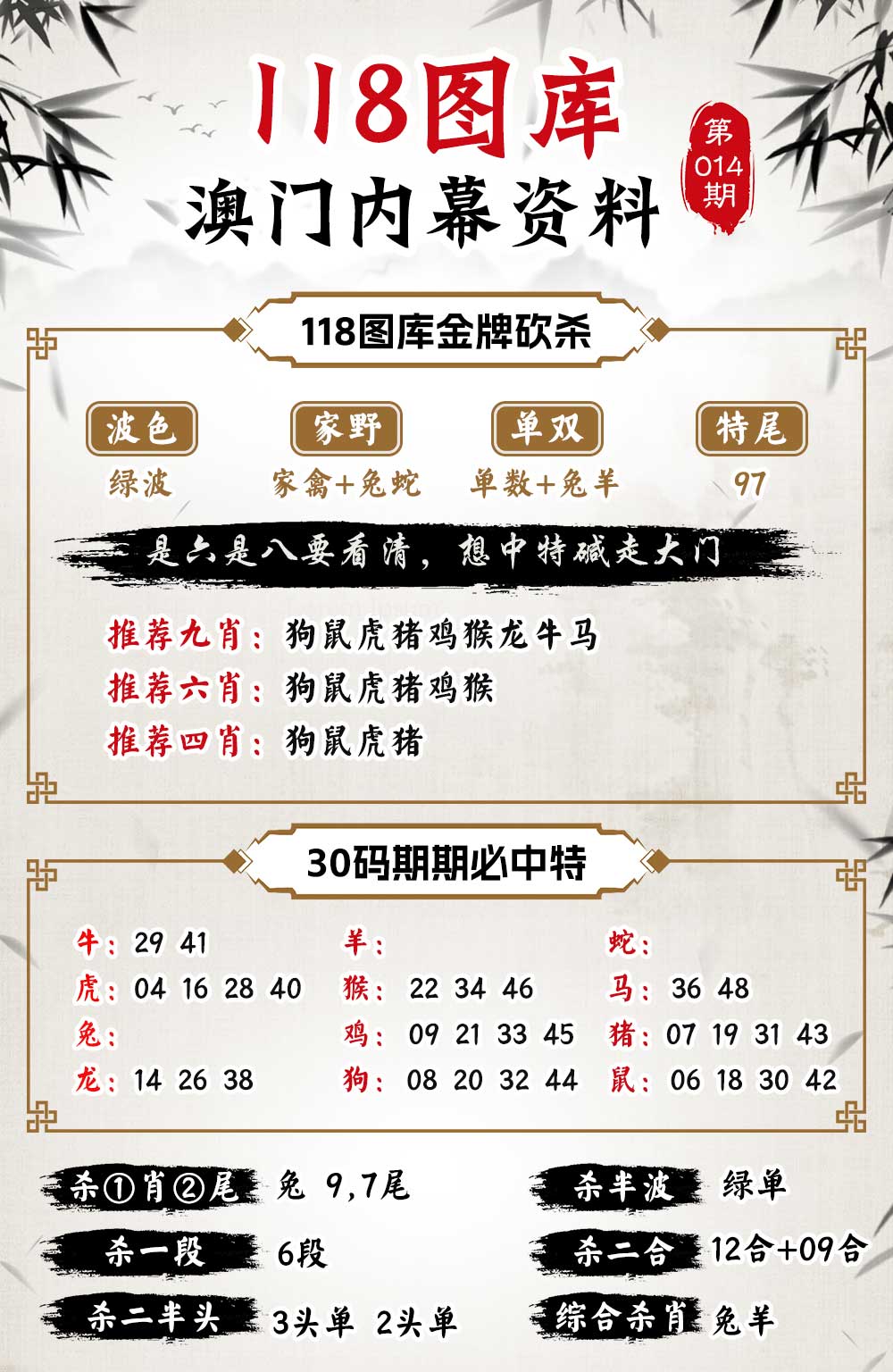 014期118内幕资料[图]