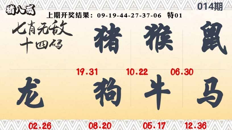 014期七肖无敌14码[图]